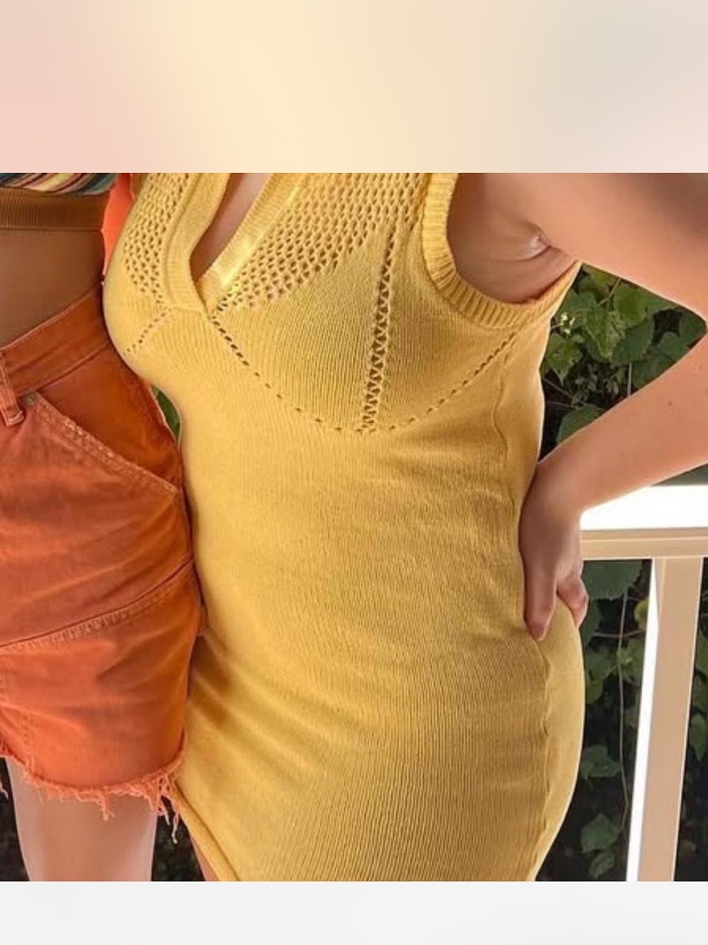 Zara Yellow Knit Mini Dress